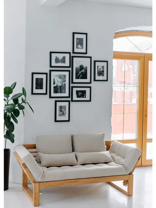 Soft Element Садовый диван кушетка на дачу Бьерк-С Grafit, массив дерева, серый, фото 6