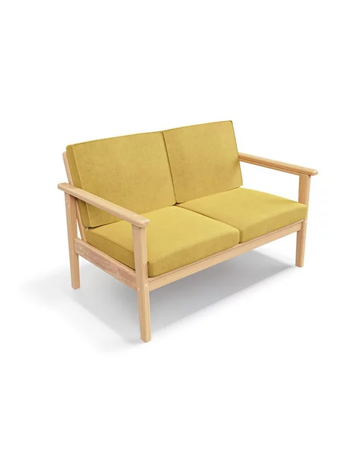 Soft Element Садовый диван кушетка на дачу Лориан-С Yellow, массив дерева, желтый, фото 2