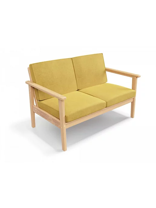 Soft Element Садовый диван кушетка на дачу Лориан-С Yellow, массив дерева, желтый, фото 3