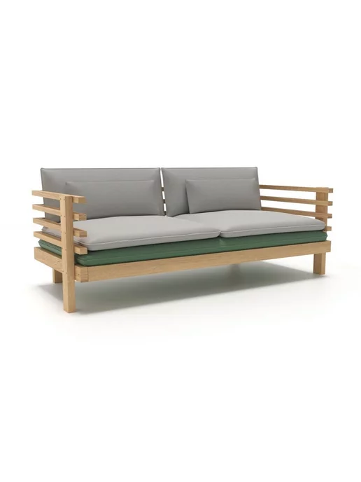 Soft Element Садовый диван на дачу Атлантик-С Ash Green, массив дерева, зеленый, фото 3