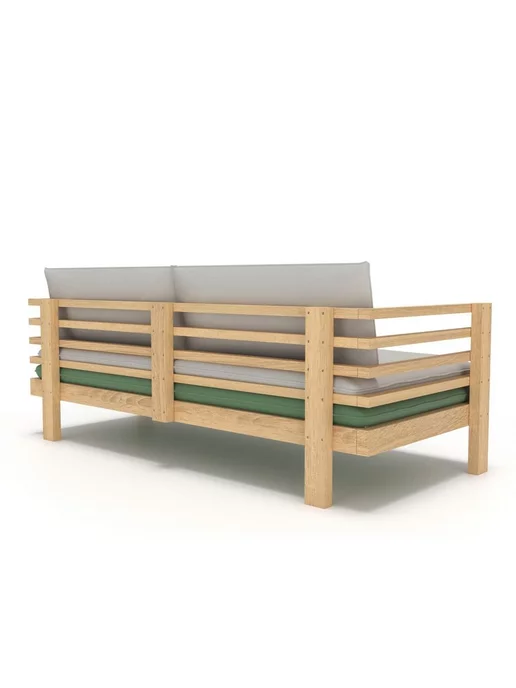 Soft Element Садовый диван на дачу Атлантик-С Ash Green, массив дерева, зеленый, фото 4