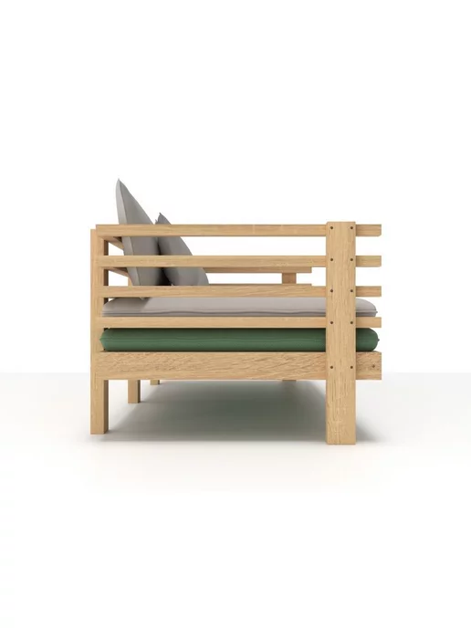 Soft Element Садовый диван на дачу Атлантик-С Ash Green, массив дерева, зеленый, фото 5
