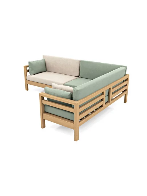 Soft Element Угловой садовый диван Бонни-С Brown, деревянный, на дачу, зеленый, фото 3