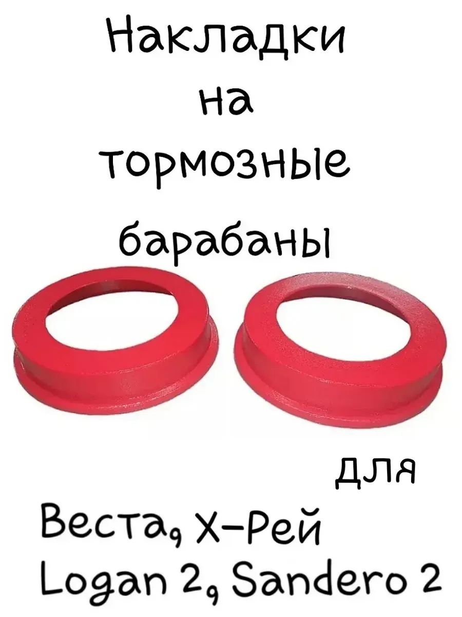 Накладки красные на тормозные барабаны для Весты