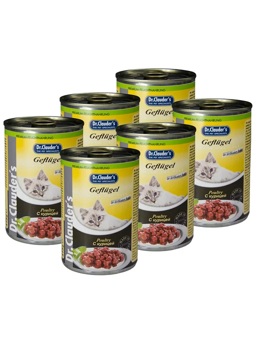 Dr.Clauder`s Корм влажный для кошек курица в соусе 415 г 6 шт, 415 г, 6 шт, фото 2
