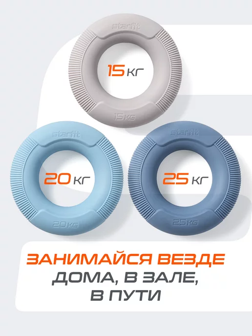 Starfit Набор кистевых эспандеров для рук 3 шт, 3 шт, фото 6