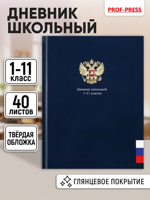 Prof-Press Дневник школьный для мальчика 1-4 и 5-11 класс, синий