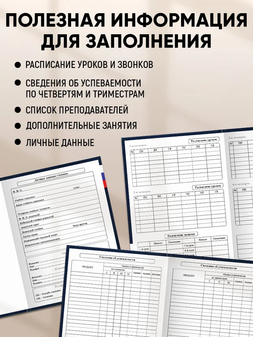Prof-Press Дневник школьный для мальчика 1-4 и 5-11 класс, синий, фото 5