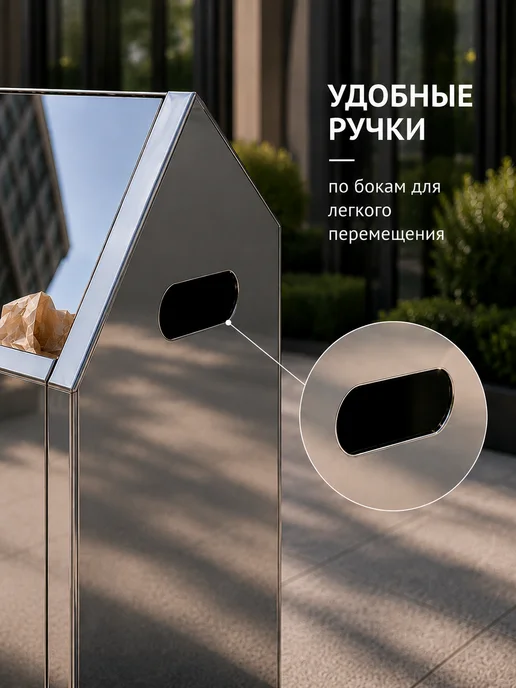 Perform Урна Уличная, "Пирамида" - 30л, Нержавеющая Сталь У-185, 30 л, фото 4