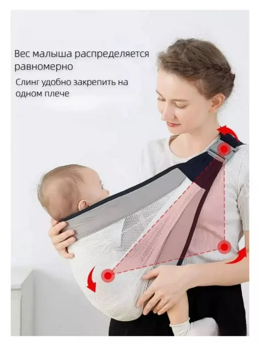 OptexpressTV Слинг для переноски новорожденных, зеленый, фото 7