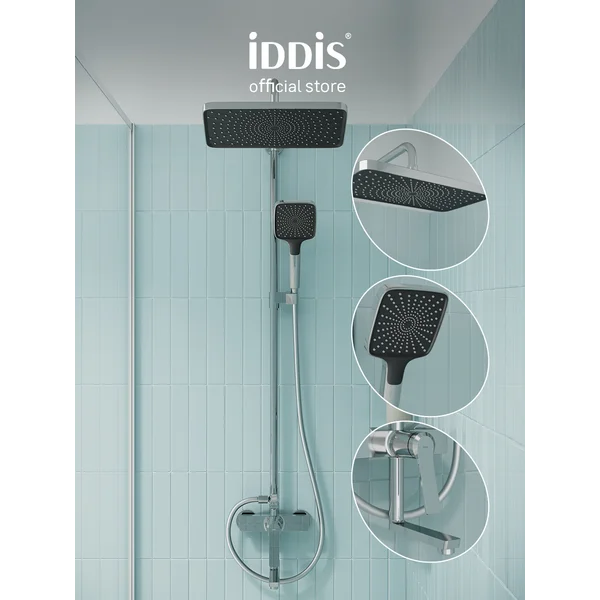 Фото товара на маркетплейсе wildberries Душевая система с тропическим душем и смесителем