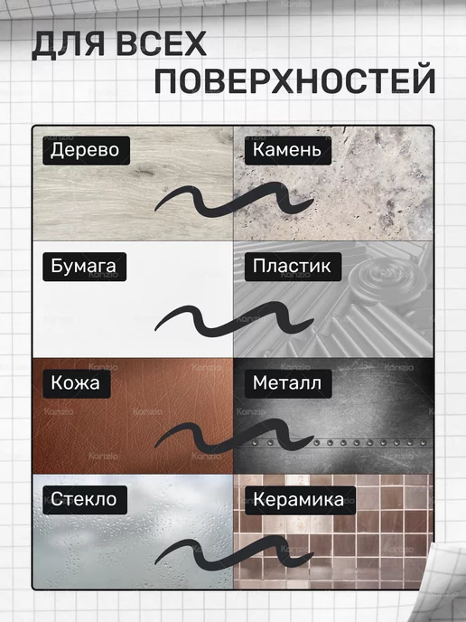 Kanzio Перманентный маркер черный для рисования 24 шт, 24 шт, фото 3
