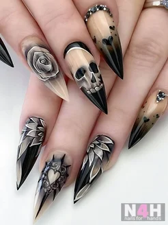 Накладные ногти с клеем длинные острые Nails4hands 217452159 купить за 424 ₽ в интернет-магазине Wildberries