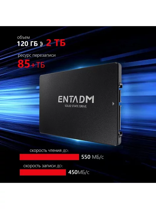 ENTADM 128 ГБ Внутренний SSD-диск 2.5" SATA3 6.0 Гбит с, 128 ГБ, фото 5