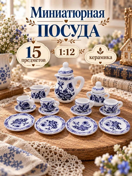 Miss Virinea Миниатюра для кукольного домика "мини-посуда", вариант