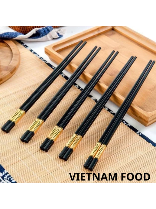 VIETNAM food Многоразовые палочки для еды суши роллов китайские, черный, фото 2