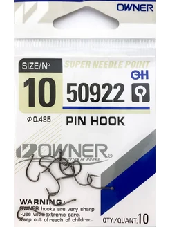 Крючки для рыбалки OWNER PIN HOOK № 10 карповые. Япония КРЮЧОК рыболовный 217597971 купить за 179 ₽ в интернет-магазине Wildberries