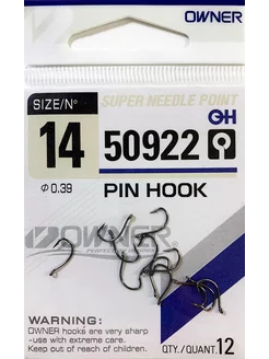 Крючки для рыбалки OWNER PIN HOOK № 14 одинарные. Япония КРЮЧОК рыболовный 217599696 купить за 179 ₽ в интернет-магазине Wildberries