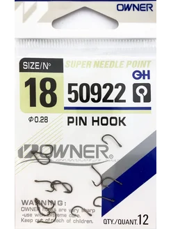 Крючки для рыбалки OWNER PIN HOOK № 18 одинарные. Япония КРЮЧОК рыболовный 217600952 купить за 179 ₽ в интернет-магазине Wildberries