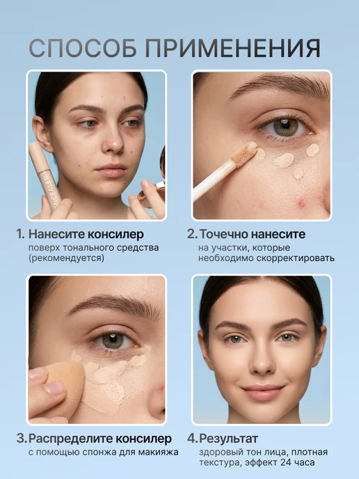NOZcosmetics Консилер для глаз, бежевый, фото 2