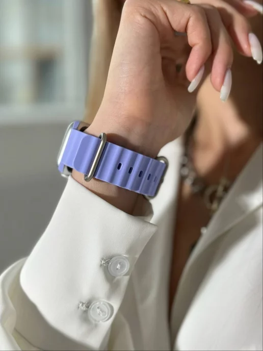 Armor Shop Brand Ремешок на Apple Watch 38 мм, 40 мм, 41, мм, 42 мм силикон, фиолетовый, фото 3