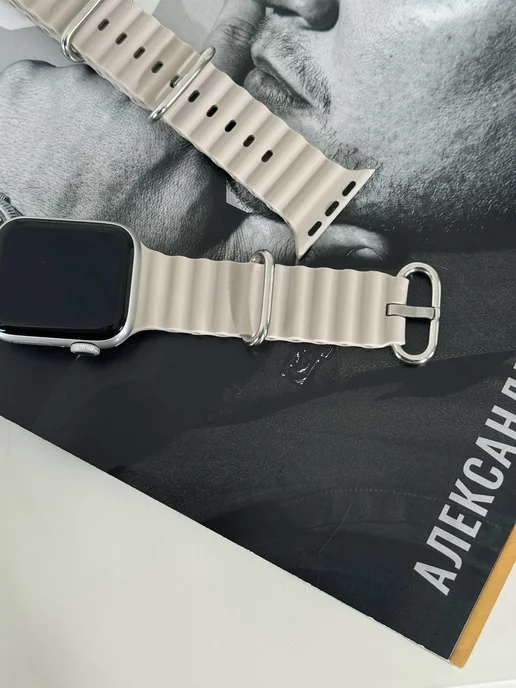 Armor Shop Brand Ремешок на Apple Watch 42 мм, 44 мм, 45 мм, 46 мм, 49 мм, серый, фото 3