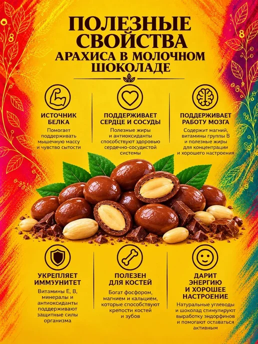 РУСТИК Арахис в молочном шоколаде 1кг, 500 грамм, фото 3