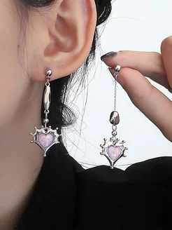 Серьги сердечки асимметричные ZILAYA GLAM 217707261 купить за 128 ₽ в интернет-магазине Wildberries