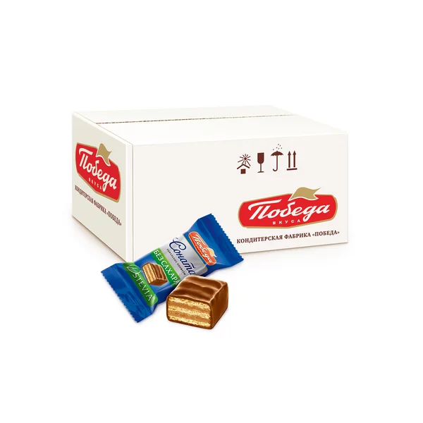 Конфеты вафельные без сахара "Соната" в шоколаде, 1,5 кг