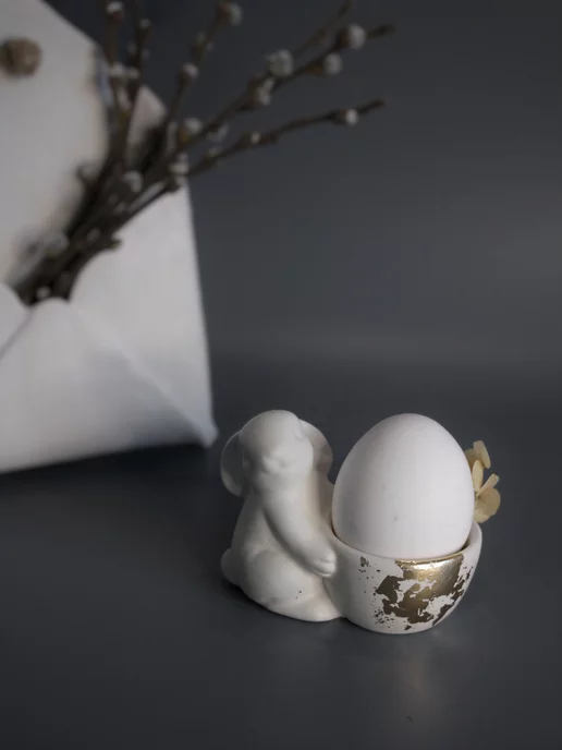 CRAFTIKA home decor Подставка пасхальная для яйца "Зайчик", белый