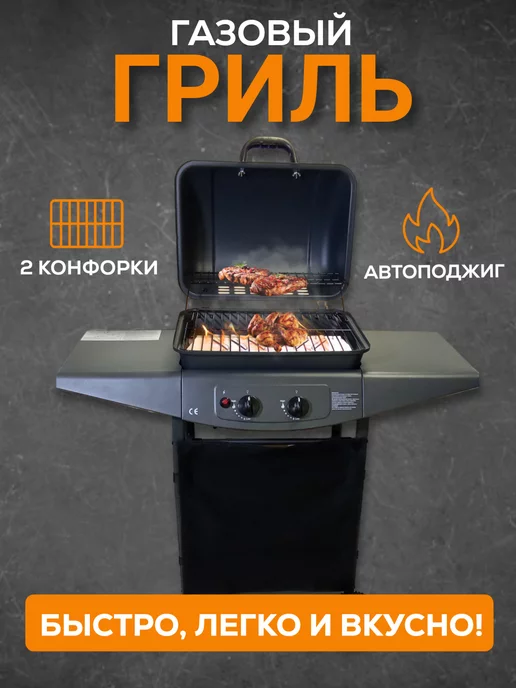 TOP picnic Газовый гриль, барбекю с двумя конфорками