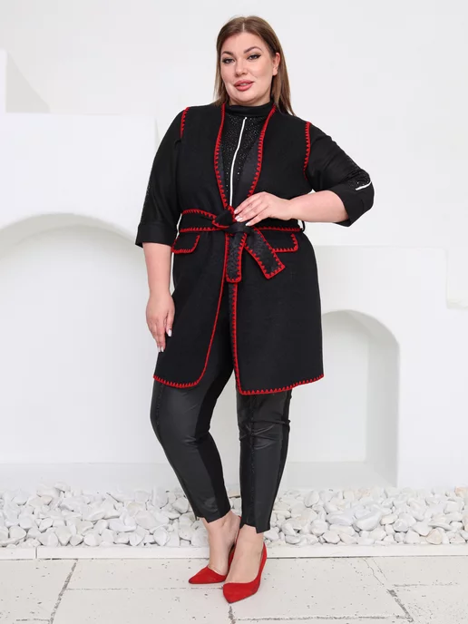 NEFERTARIDRESS Жилет большого размера на поясе, черный