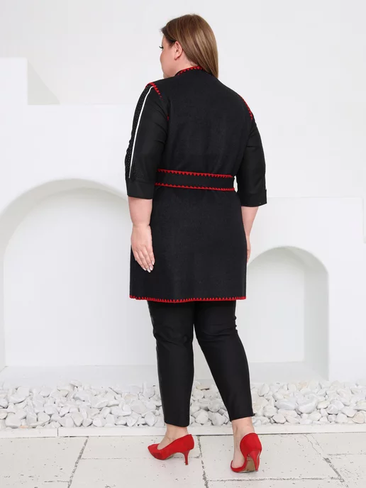 NEFERTARIDRESS Жилет большого размера на поясе, черный, фото 3