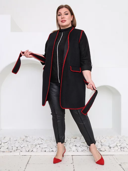 NEFERTARIDRESS Жилет большого размера на поясе, черный, фото 5