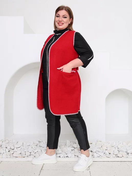 NEFERTARIDRESS Жилет большого размера на поясе, красный, фото 2