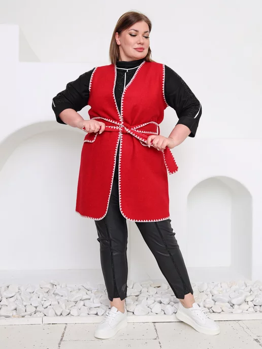 NEFERTARIDRESS Жилет большого размера на поясе, красный, фото 6