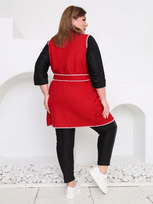 NEFERTARIDRESS Жилет большого размера на поясе, красный, фото 8