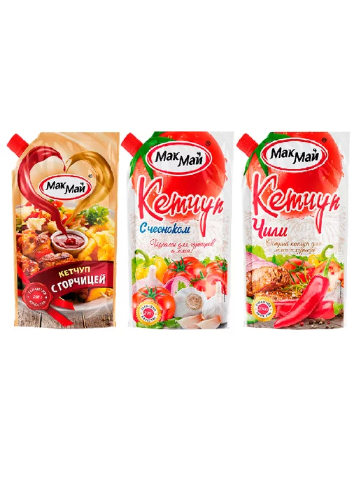 МакМай Кетчупы с горчицей,с чесноком,Чили, набор, 3шт по 270гр, 3 шт, 270 г, фото 8