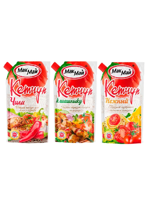 МакМай Кетчупы к шашлыку,Чили,Нежный (Лагидный),набор, 3шт по 270гр, 3 шт, 270 г