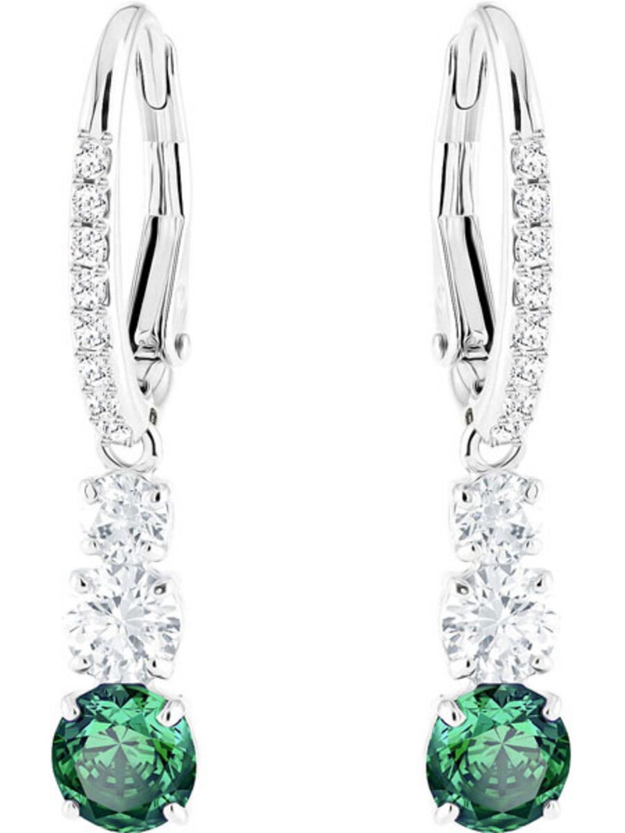 Trilogy Swarovski. Swarovski Crystal Ring Green Rhodium. Swarovski серьги. Серьги кольца Сваровски.