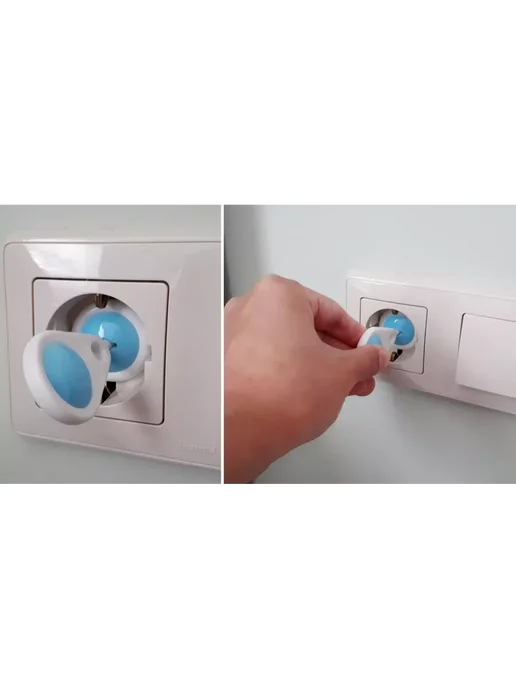 Daffidol Заглушки для розеток от детей, голубой