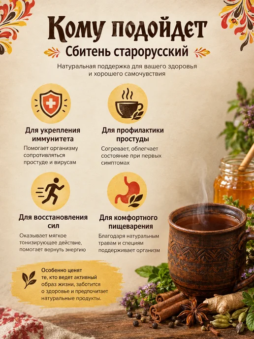 Медовый край Сбитень старорусский медовый 200 мл тонизирующий, 200 мл, фото 2