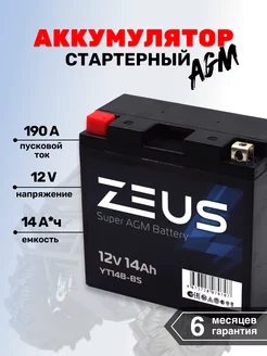 Мото-Аккумулятор для мотоцикла ZEUS SUPER AGM 14 А*ч п.п. ZEUS 217785721 купить за 4 509 ₽ в интернет-магазине Wildberries