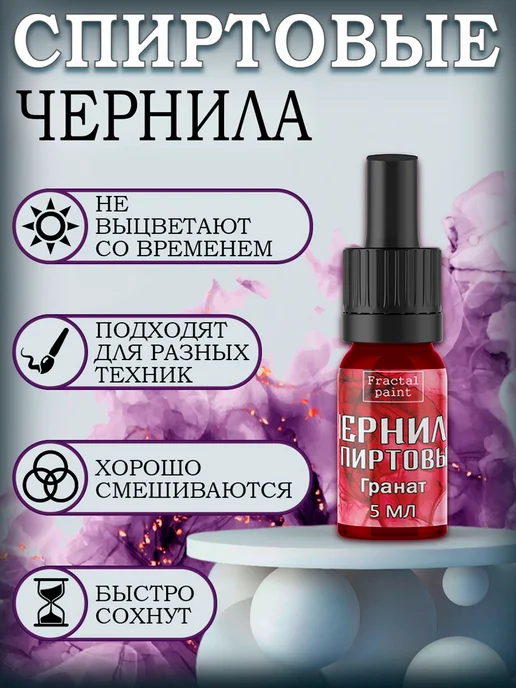 Fractal Paint Набор спиртовых чернил 9 шт по 5 мл (сет 3), 9 шт, 5 мл, фото 2