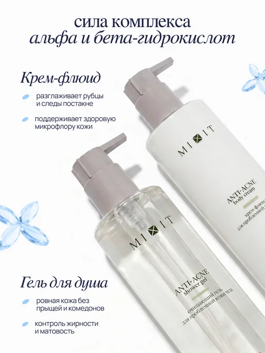 MIXIT Набор гель для душа и крем от прыщей с кислотами, вариант, фото 3