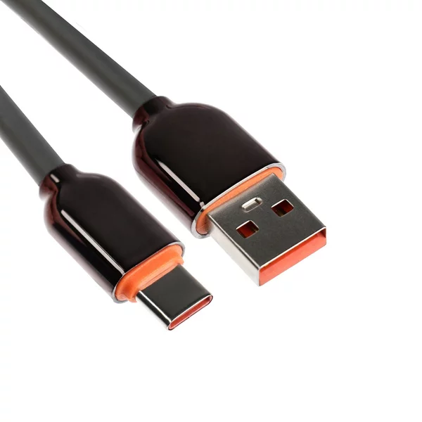 Кабель Type-C — USB, 6 A, оплётка PVC, 1 метр, серый