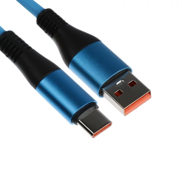 Кабель Type-C — USB, 5 A, оплётка TPE, утолщенный, 1 метр