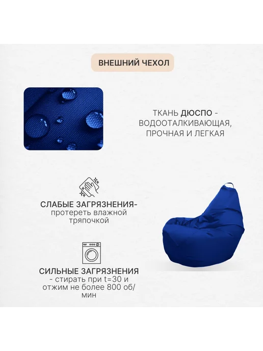 DiVan Чехол для кресла-мешка 2XL зеленый Дюспо, синий, фото 3