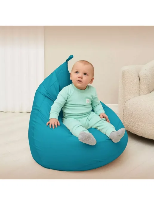 DiVan Чехол для кресла-мешка XL бирюзовый Дюспо, голубой, фото 7