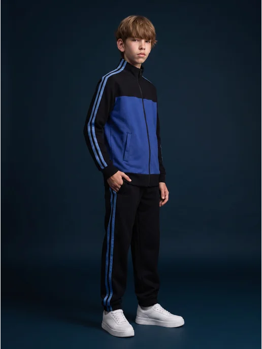 Sportsolo Спортивный костюм для мальчика в школу на физкультуру, голубой, фото 6